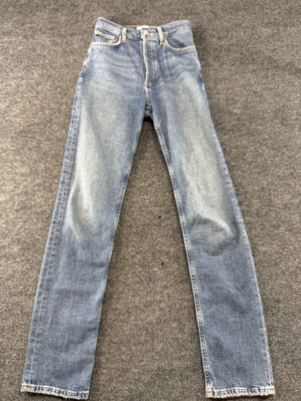 AGOLDE Jeans Womens 24 Blue Medium Wash 90s Pinch Long High Rise Straight Denim